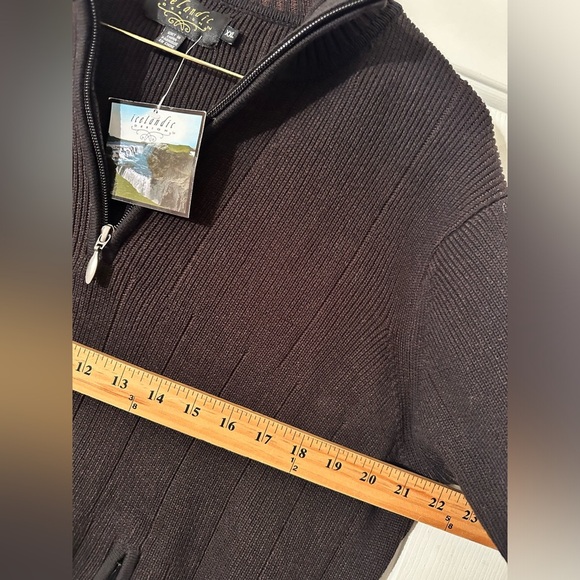 NWT ICELANDIC DESIGN Black 3/4 Mock Turtleneck 100% Cotton Ribbed HIP ZIP XXL - Picture 11 of 16